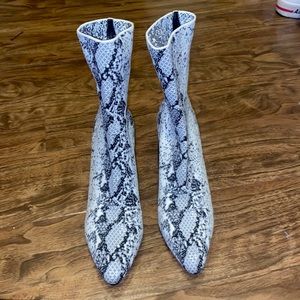 Sock Boots Snake Print